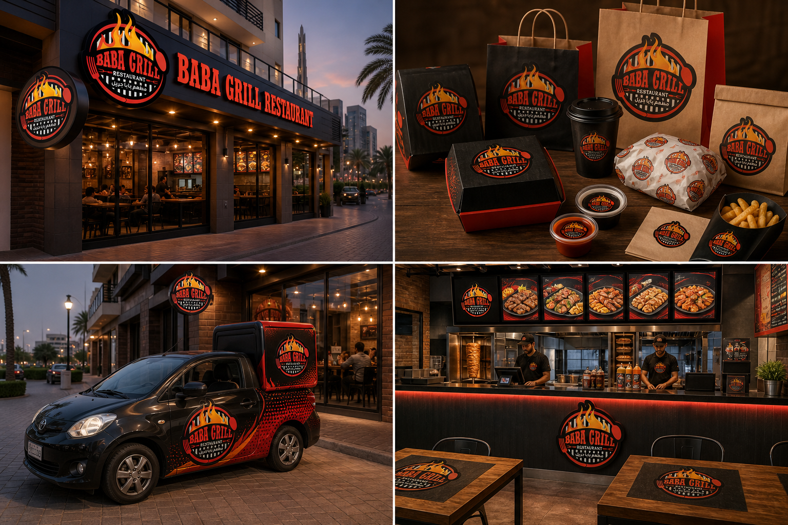Baba Grill full brand application board
