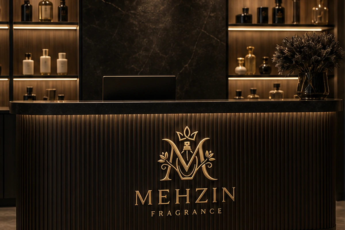 Mehzin Fragrance premium wall signage