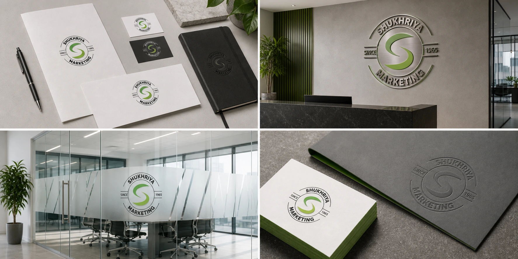 Shukhriya Marketing full identity application board