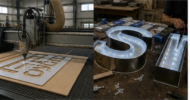 3D Sign Boards production equipment and process