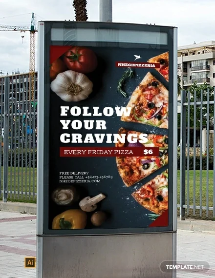Outdoor food advertising panel
